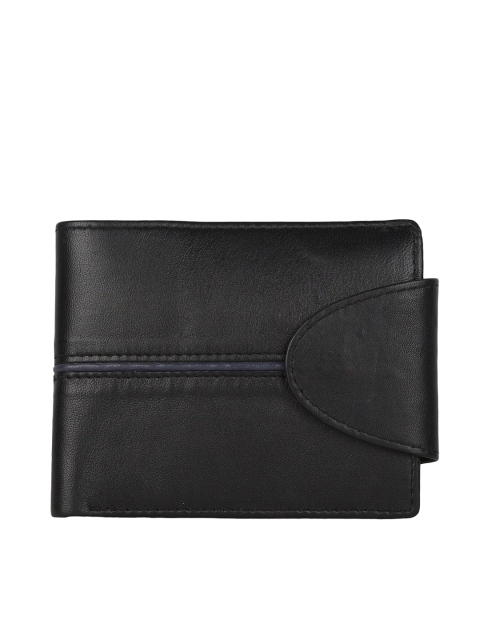 

Bags.R.us Men Black Leather Solid Two Fold Wallet