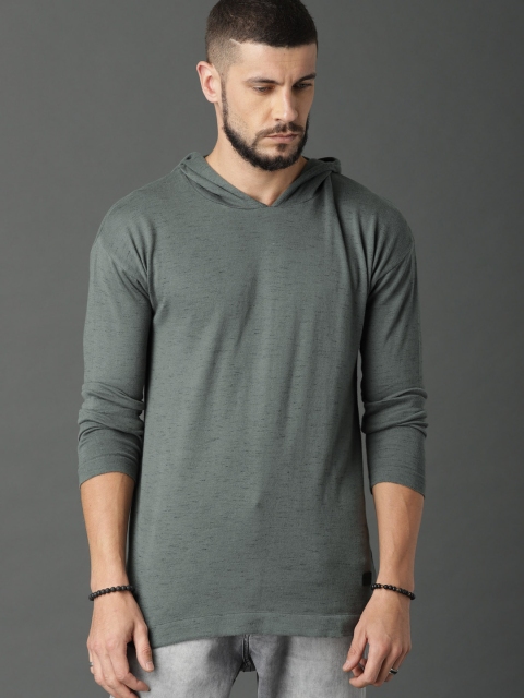 

Roadster Men Charcoal Grey Solid Pullover