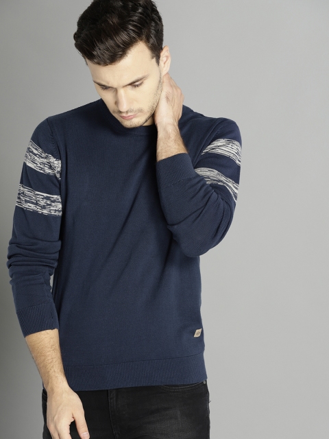 

Roadster Men Navy Blue Solid Pullover