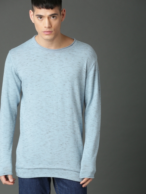 

Roadster Men Blue Solid Pullover