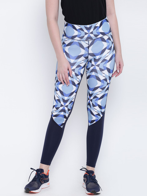 

ADIDAS Women Blue Printed High-Rise WL Long Yoga Tights