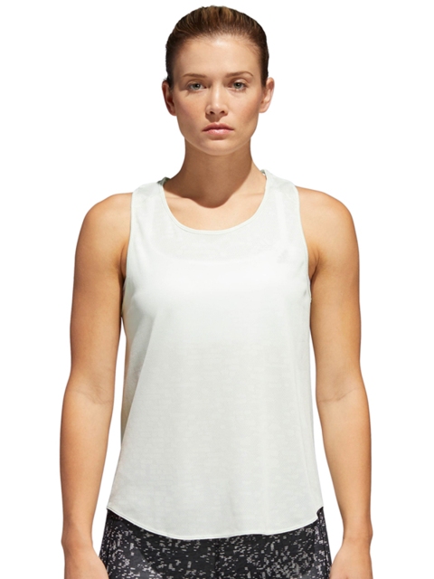 

ADIDAS Women White Solid Tank Top