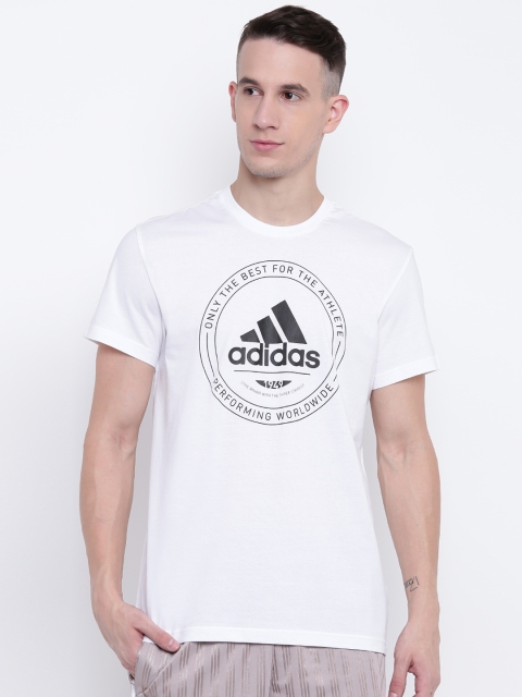 

ADIDAS Men White ADI Emblem Printed T-shirt