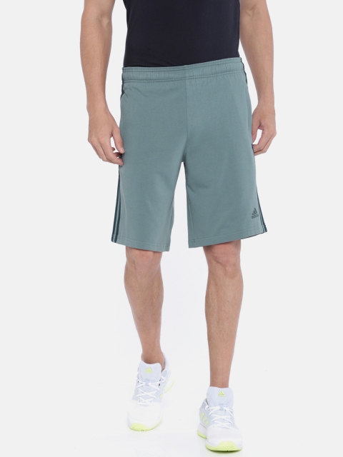

Adidas Men Grey Solid ESS 3S Shorts