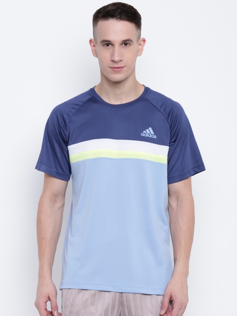 

Adidas Blue Club Colourblocked Round Neck Tennis T-shirt