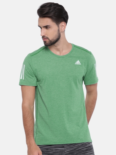 

ADIDAS Men Green Solid Round Neck T-shirt