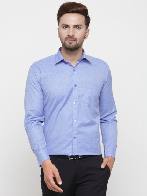

JAINISH Men Blue Classic Slim Fit Printed Formal Shirt