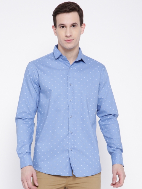 

DENNISON Men Blue & White Slim Fit Printed Casual Shirt
