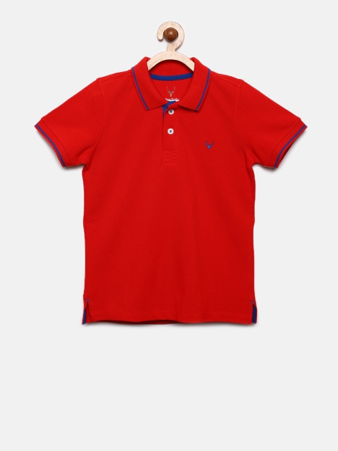 

Allen Solly Junior Boys Red Solid Polo Collar T-shirt