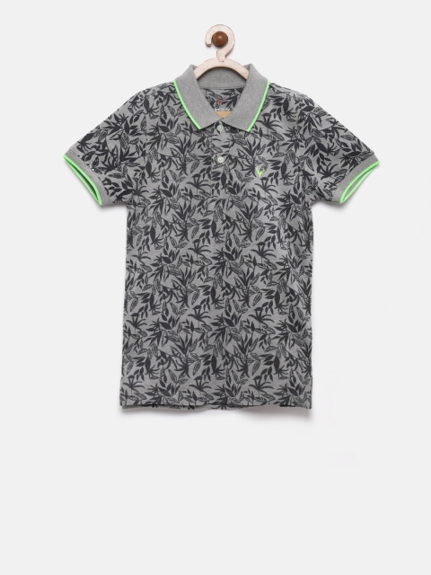 

Allen Solly Junior Boys Grey Printed Polo Collar T-shirt