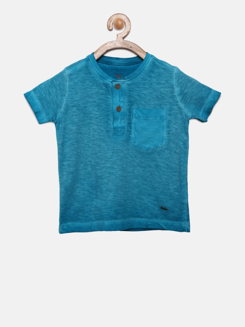 

Allen Solly Junior Boys Blue Solid Round Neck T-shirt