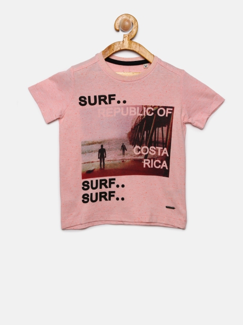 

Allen Solly Junior Boys Pink Printed Round Neck T-shirt