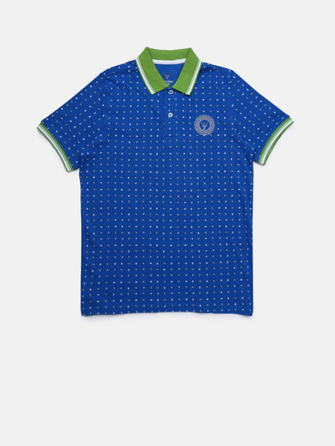 

Allen Solly Junior Boys Blue Printed Polo Collar T-shirt