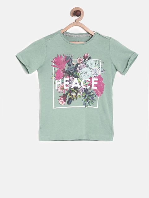 

Allen Solly Junior Boys Green Printed Round Neck T-shirt