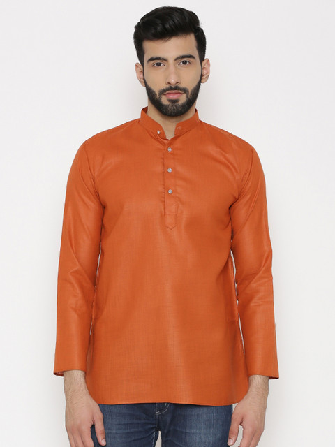 

Wintage Men Rust Solid Straight Kurta