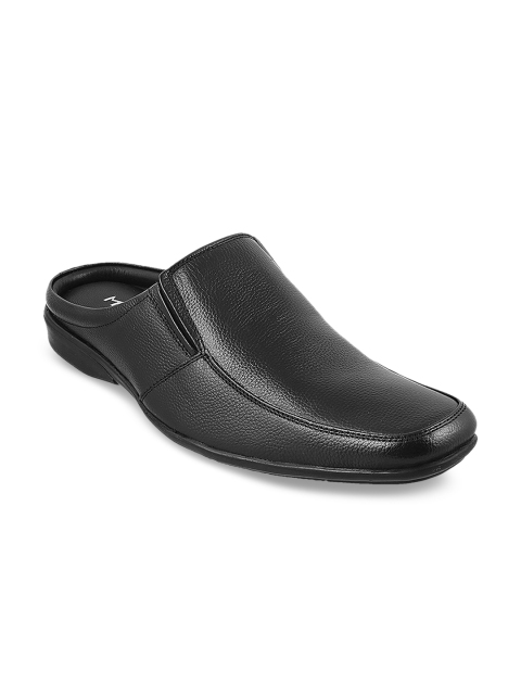

Metro Men Black Leather Shoe-Style Sandals