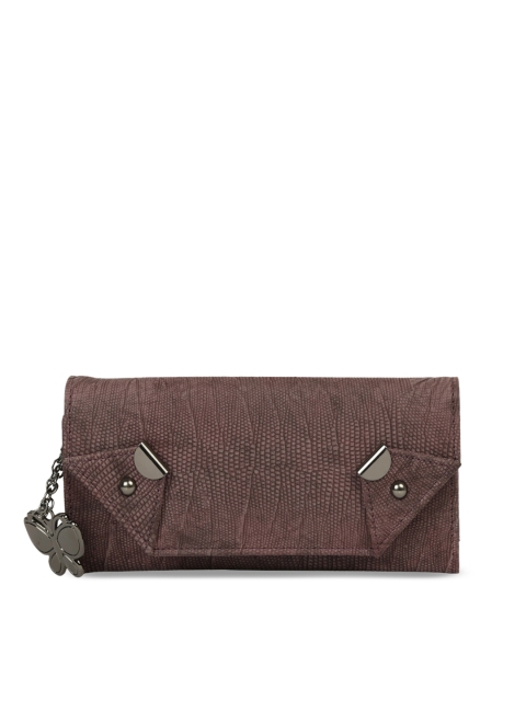

Butterflies Women Brown Textured Two Fold Wallet