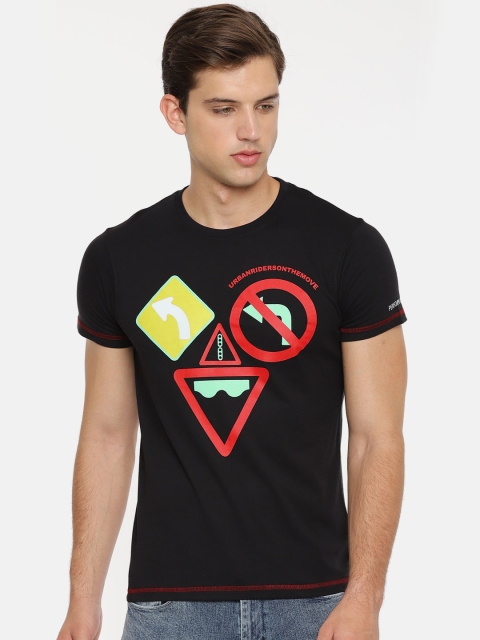 

Lee Men Black Printed Round Neck T-shirt