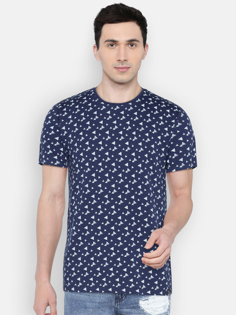 

Lee Men Navy Blue Printed Round Neck T-shirt