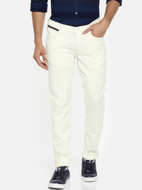 

Lee Men White Low Bruce Skinny Fit Low-Rise Clean Look Stretchable Jeans