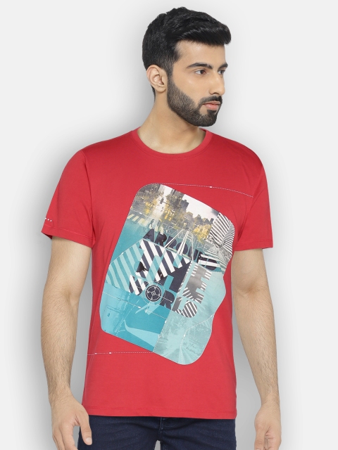 

Lee Men Red Printed Round Neck T-shirt