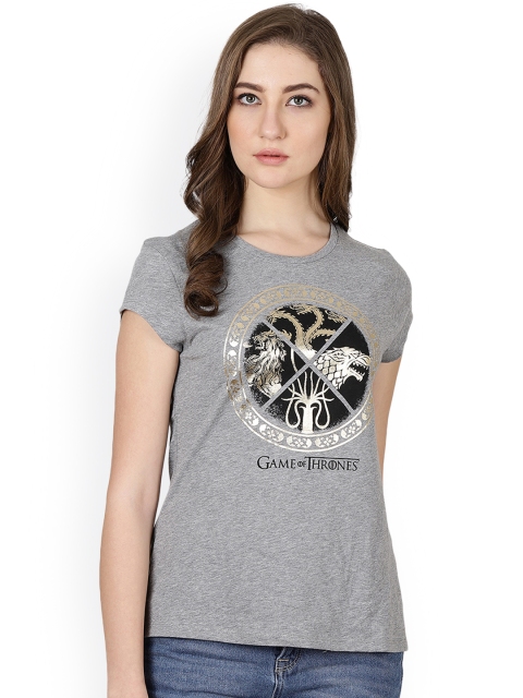 

Free Authority Women Grey Game of Thrones Printed T-shirt