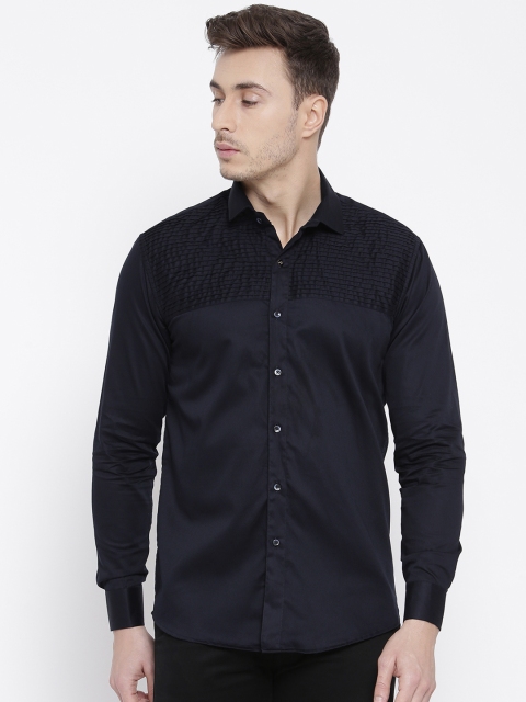 

DENNISON Men Blue Comfort Slim Fit Solid Party Shirt