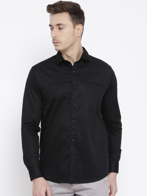 

DENNISON Men Black Comfort Slim Fit Solid Casual Shirt