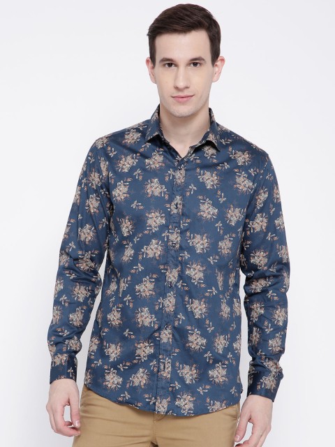 

DENNISON Men Blue Comfort Slim Fit Printed Casual Shirt