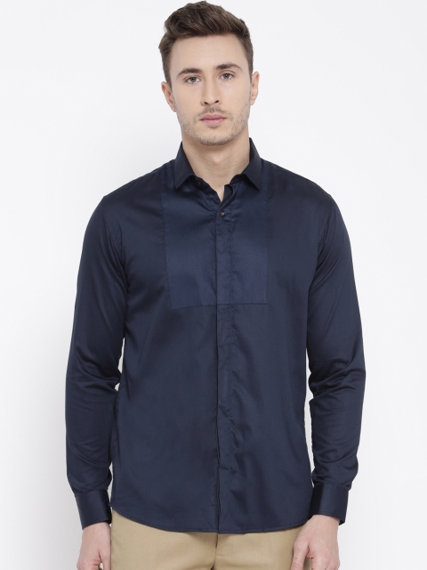 

DENNISON Men Blue Comfort Slim Fit Solid Party Shirt