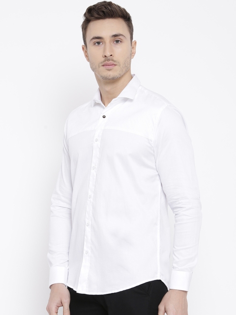 

DENNISON Men White Comfort Slim Fit Solid Party Shirt