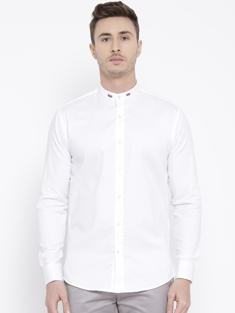 

DENNISON Men White Comfort Slim Fit Solid Casual Shirt