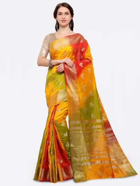 

Saree mall Multicoloured Silk Blend Woven Design Banarasi Saree, Multi