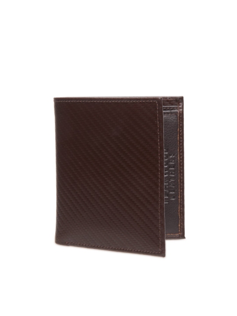 

Teakwood Leathers Men Brown Textured Two Fold Leather Wallet