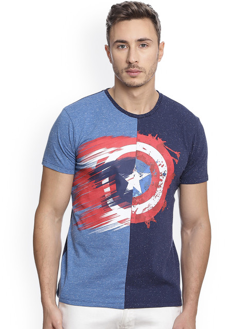 

CAPTAIN AMERICA featured Blue Tshirt for Men