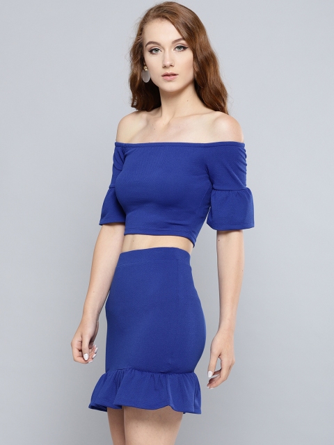 

Veni Vidi Vici Women Blue Solid Bodycon Two-Piece Dress