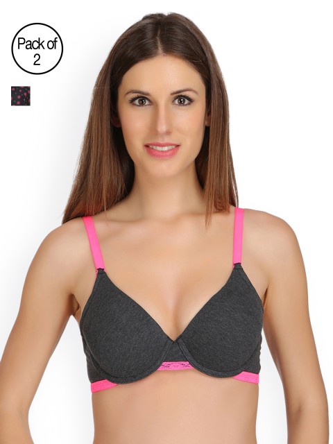 

Clovia Pack Of 2 Bra, Grey