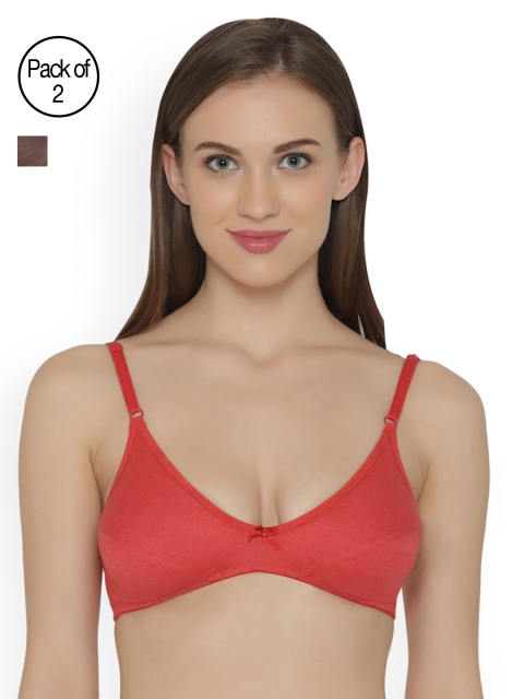 Clovia Pack Of 2 Bra, Red