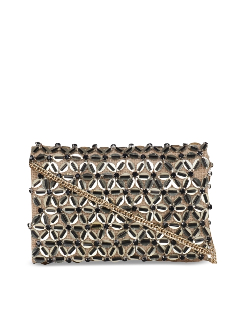 

Diwaah Beige & Gold-Toned Embellished Sling Bag