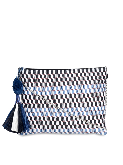 

Diwaah Black & Blue Self-Design Sling Bag