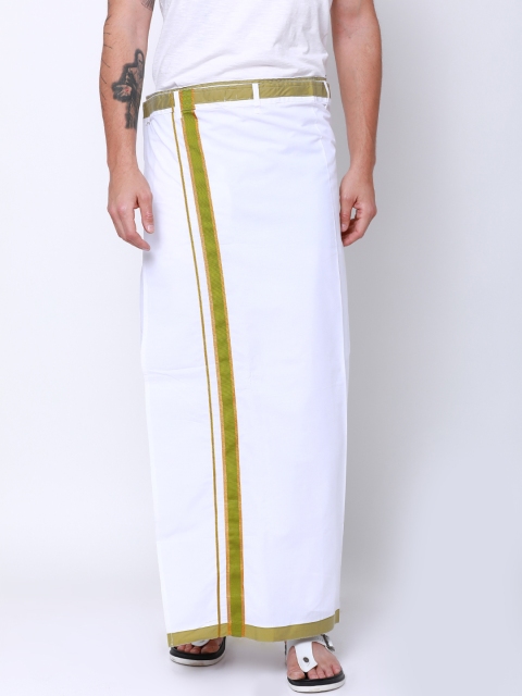

Svanik White Solid Ready to Wear Dhoti