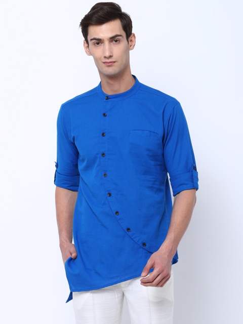 

Svanik Men Blue Solid Straight Kurta