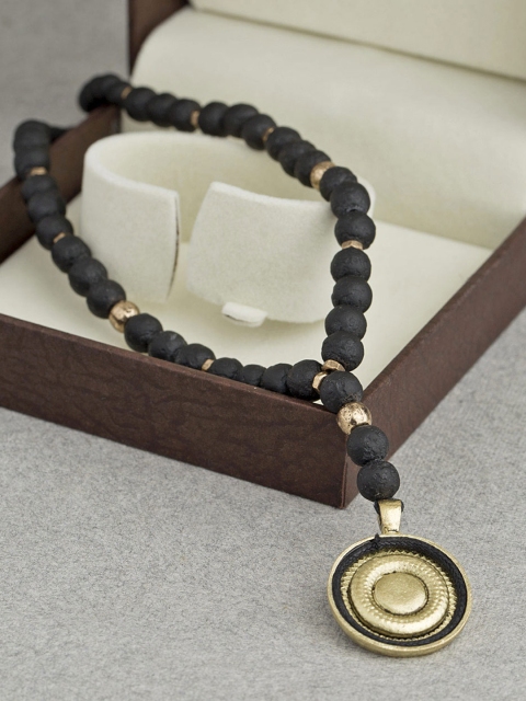

Dare by Voylla Men Black Brass Gold-Plated Handcrafted Chain