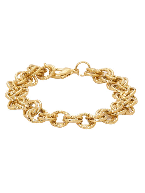 

Dare by Voylla Gold-Toned Stainless Steel Gold-Plated Handcrafted Link Bracelet