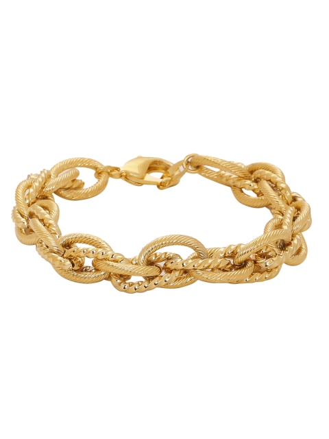 

Dare by Voylla Gold-Toned Stainless Steel Gold-Plated Handcrafted Link Bracelet