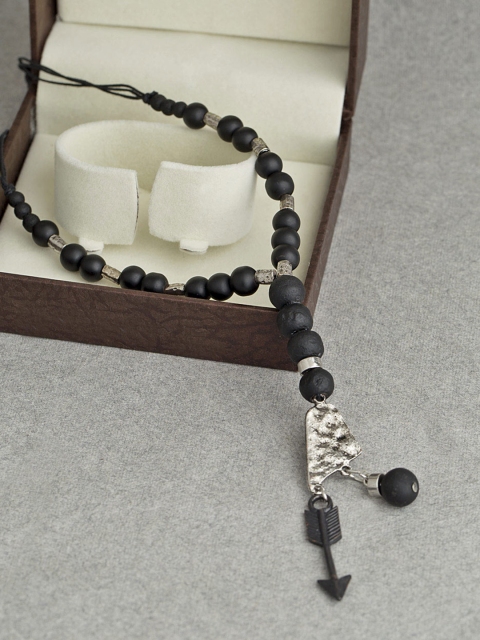 

Dare by Voylla Men Black Brass Silver-Plated Handcrafted Chain