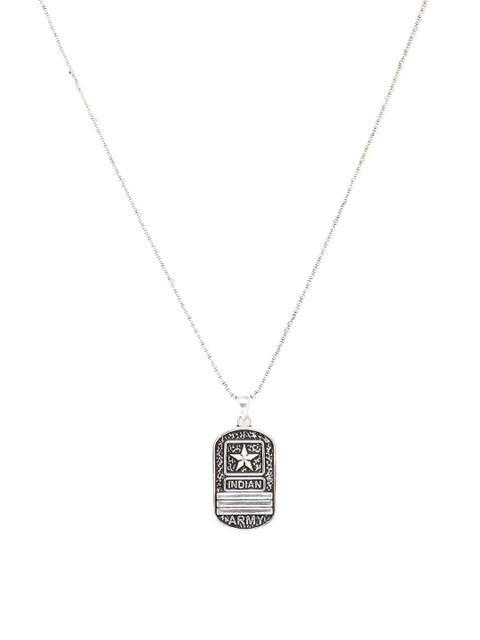 

Dare by Voylla Men Silver-Toned Pendant with Chain