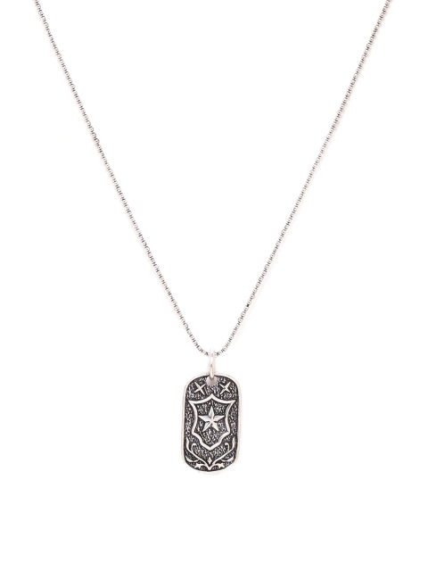 

Dare by Voylla Men Silver-Toned Pendant with Chain
