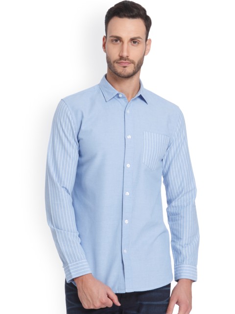 

ONLY & SONS Men Blue Slim Fit Solid Casual Shirt