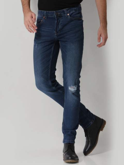 

ONLY & SONS Men Blue Skinny Fit Mid-Rise Mildly Distressed Stretchable Jeans